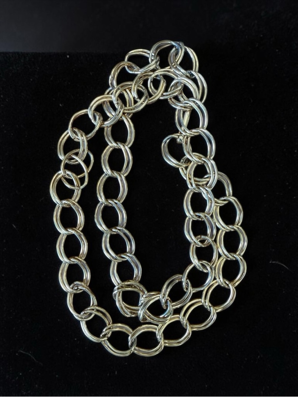 Vintage Sarah Coventry Gold Tone Double Link Chain Necklace 34” W/ Original Box